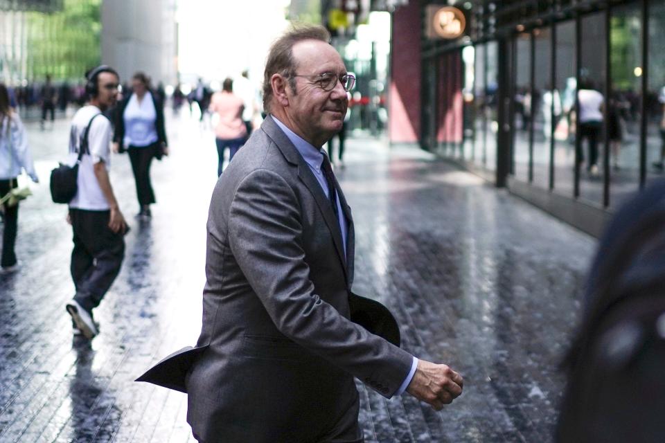 Spacey walks outside Southwark Crown Court on July 17, 2023.