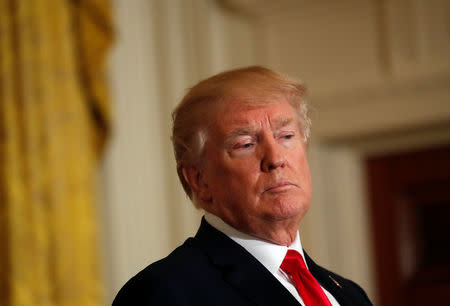 FILE PHOTO: U.S. President Donald Trump holds a joint news conference with Swedish Prime Minister Stefan Lofven in the White House East Room in Washington, U.S. March 6, 2018. REUTERS/Leah Millis