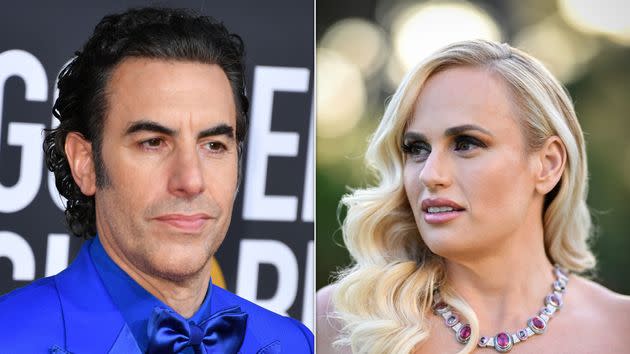 Sacha Baron Cohen and Rebel Wilson.