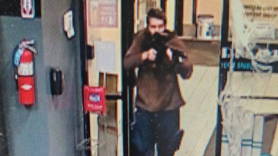 Authorities released photos of the suspected shooter in Lewiston, Maine.