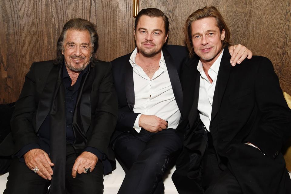 Look at these legends! Al Pacino, Leonardo DiCaprio and Brad Pitt chat at the Netflix SAG After Party. 