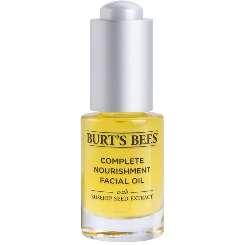 For a soothing, calming and all-around moisturizing facial oil, Burt's Bee's Complete Nourishment facial oil is a good choice. It's packed with fatty acids, vitamins and anti-oxidants, and it leaves skin feeling smooth.&nbsp;<br /><br /><strong><a href="https://www.burtsbees.com/product/complete-nourishment-facial-oil/792850898042.html" target="_blank">Burt's Bees Complete Nourishment facial oil</a>, $20</strong>