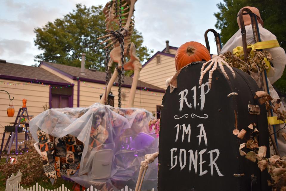 A home in Midtown Fort Collins is decorated with Halloween creatures on Oct. 9, 2023.