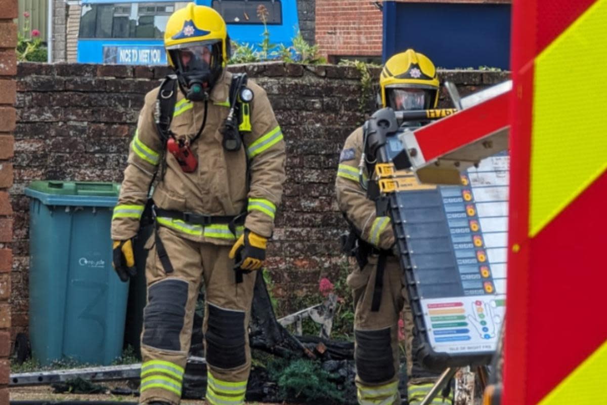 Fire crews from Newport and Ryde were called to the scene. <i>(Image: County Press)</i>