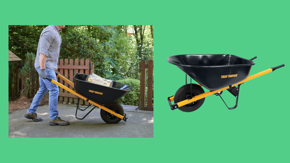 Everything you need to do spring yard work: True Temper six cubic feet wheelbarrow with steel handles