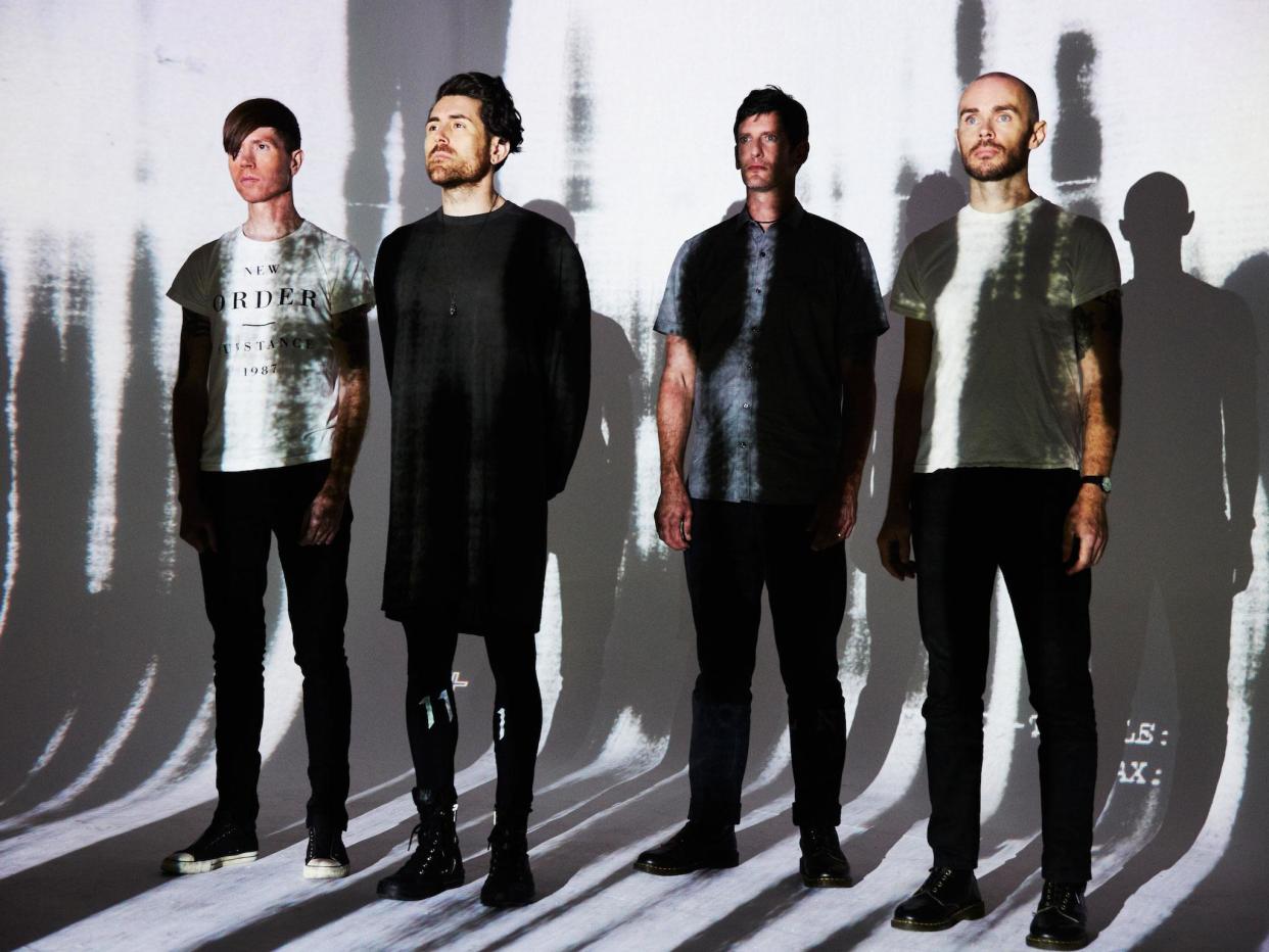 AFI, from left to right, Jade Puget (guitar), Davey Havok (vocals), Adam Carson (drums) and Hunter Burgan (bass): Jiro Schneider