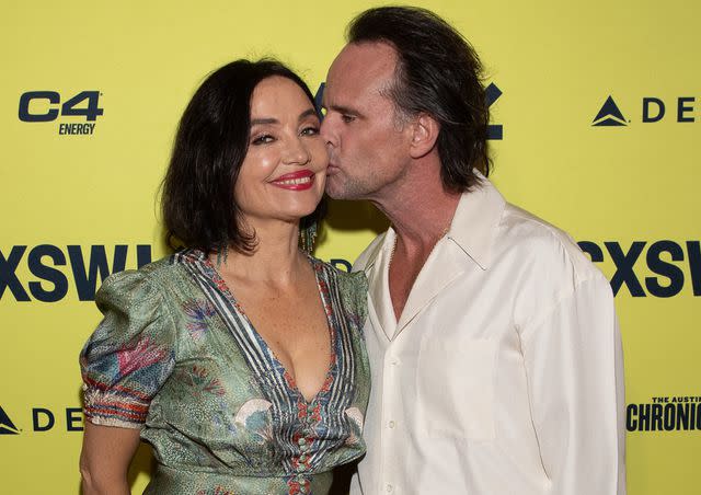 <p>Hutton Supancic/SXSW Conference & Festivals/Getty </p> Nadia Conners and Walton Goggins at the 'The Uninvited' premiere as part of SXSW 2024 Conference and Festivals on March 11, 2024 in Austin, Texas.