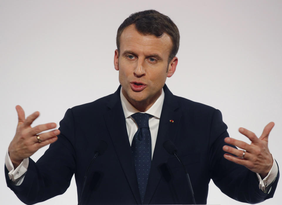 French President Emmanuel Macron has proposed a bill to introduce a minimum age for sexual consent. (Philippe Wojazer/Pool Photo via AP, File)