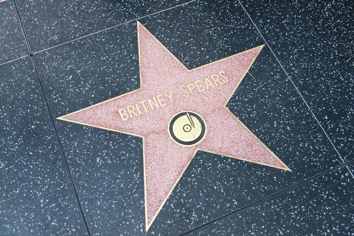 Los Angeles, United States - May 18, 2015: Star of Britney Spears at the pavement of the Walk of Fame in Hollywood.