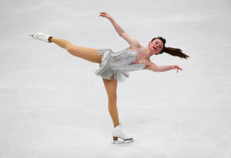 FILE PHOTO: Figure Skating - World Figure Skating Championships - The Mediolanum Forum, Milan, Italy - March 21, 2018 Mariah Bell of the U.S. during the Ladies Short Programme REUTERS/Alessandro Bianchi