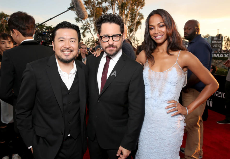 Justin Lin, J.J. Abrams and Zoe Saldana