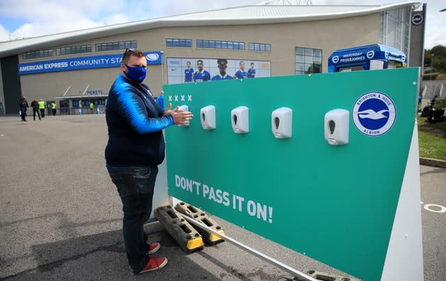 Plenty of safety measures were in place as fans returned to watch live football for the first time since March