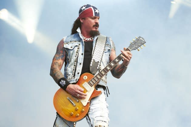 Jon Schaffer of Iced Earth performs on stage during Bloodstock Open Air at Catton Hall on August 10, 2012 in Derby, United Kingdom.  - Credit: Gary Wolstenholme/Redferns/Getty Images