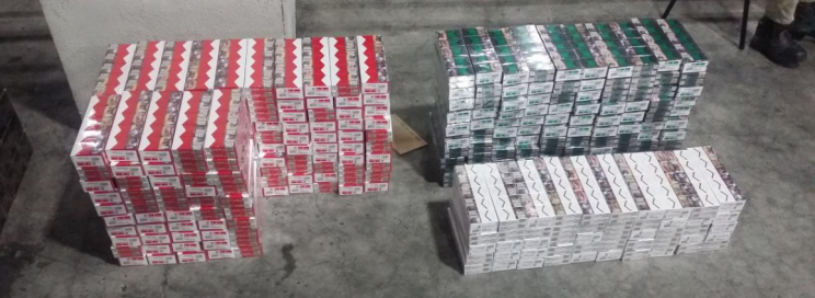 Duty-unpaid cigarettes seized from a lorry with a consignment of cooking oil on 6 February 2017. (Photo: ICA)