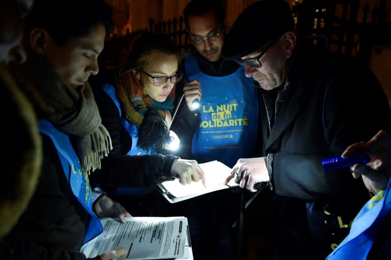 Some 1,700 Parisians volunteered to help count the homeless on Thursday night