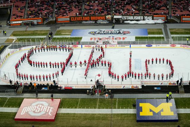 WATCH: FirstEnergy Stadium hockey rink installation