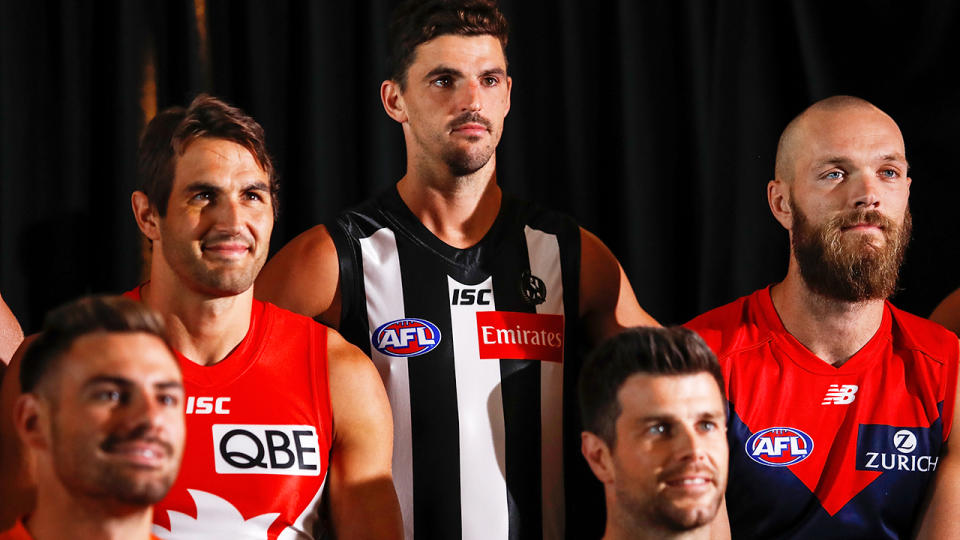 Scott Pendlebury, pictured here at the 2020 AFL Captains Day. 