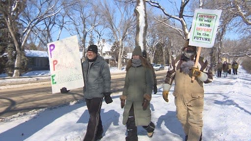 Teachers across Saskatchewan will withdraw all extracurricular duties including school trips, graduation planning, sports and clubs starting on March 5, and the Sask. Teachers' Federation says the job action will continue if the province doesn't agree to negotiate on class sizes and complexity. (Will Draper/CBC - image credit)