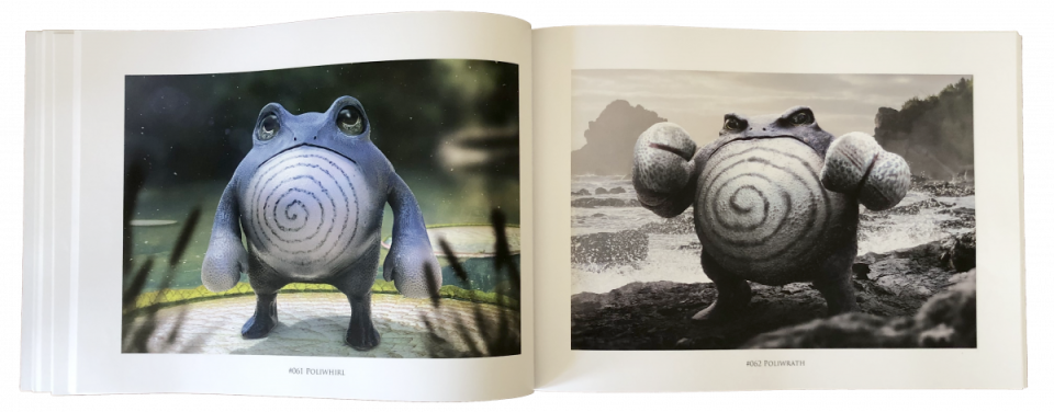 Realistic Pokemon Art Book Pages, Poliwhirl and Poliwrath