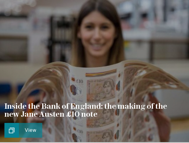 Inside the Bank of England: the making of the new Jane Austen £10 note