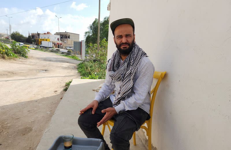 Wadii Jelassi speaks during an interview with Reuters at a cafe in Nahli