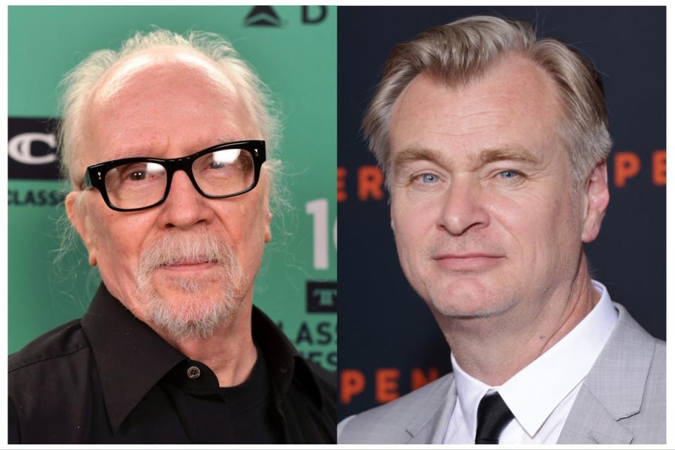 John Carpenter (left) and ‘Oppenheimer’ director Christopher Nolan (Getty)