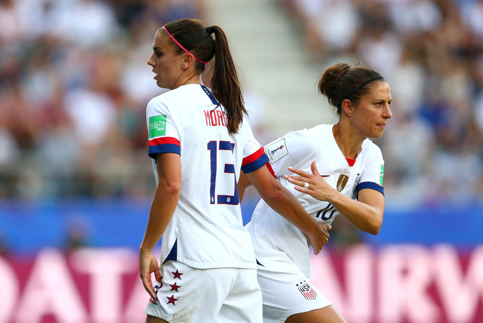 Will Alex Morgan (13) and Carli Lloyd play in the 2020 Olympics? Those are a couple decisions that lay ahead in Vlatko Andonovski's first year in charge of the USWNT. (Getty)