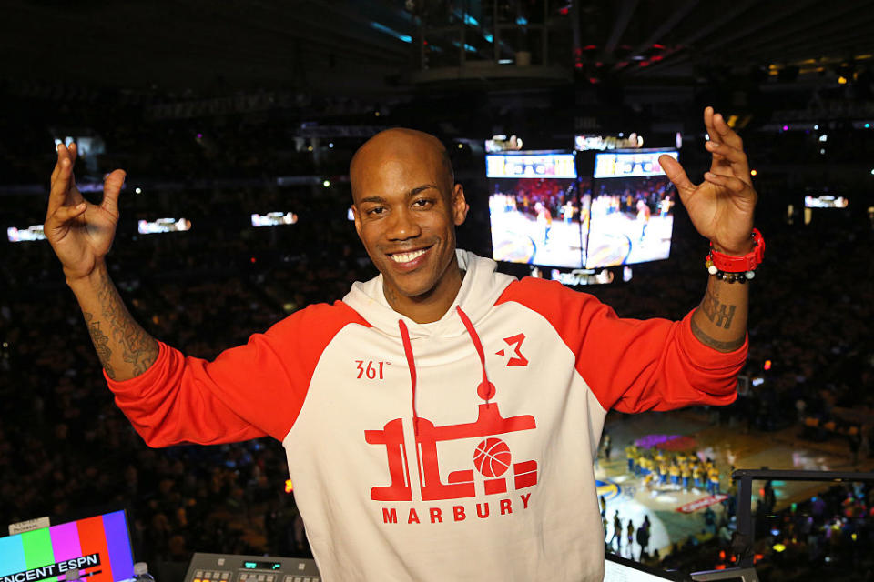 Stephon Marbury wants us to know that it's lit. (Bruce Yeung/NBAE/Getty Images)