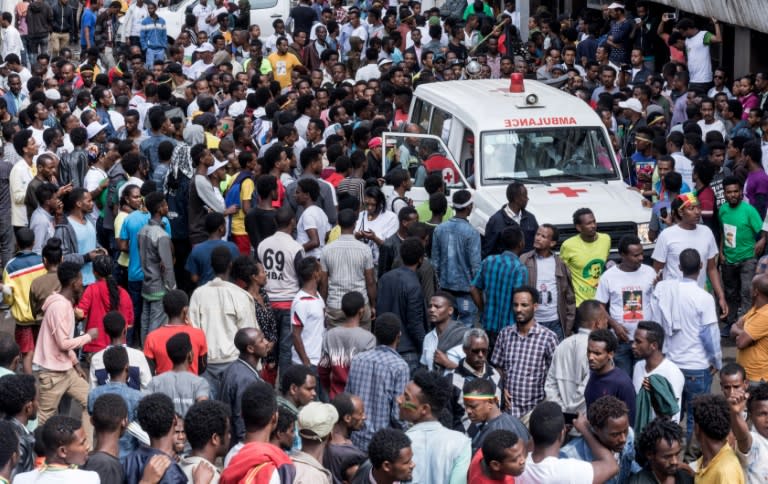 The blast occurred in a packed public square as Ethiopia's new Prime Minister Abiy Ahmed was wrapping up a speech