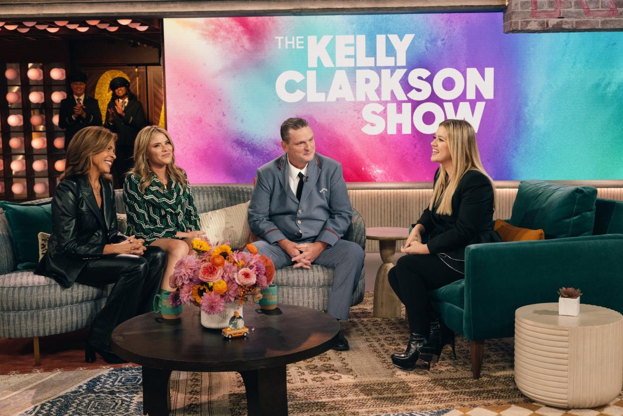Hoda Kotb, left, Jenna Hager Bush, Noel Maguire, and Kelly Clarkson during the Season 5 premiere of "The Kelly Clarkson Show."