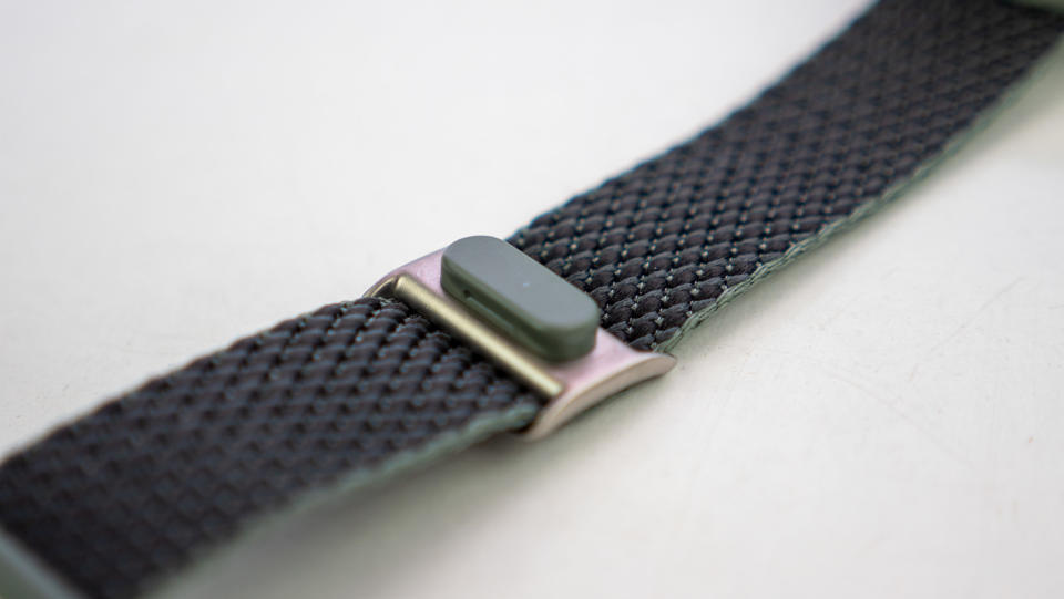 The Ivy colorway Google Pixel Watch Woven Band bottom clasp