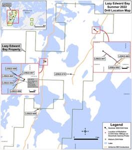 Lazy Edward Bay Summer 2022 Drill Location Map