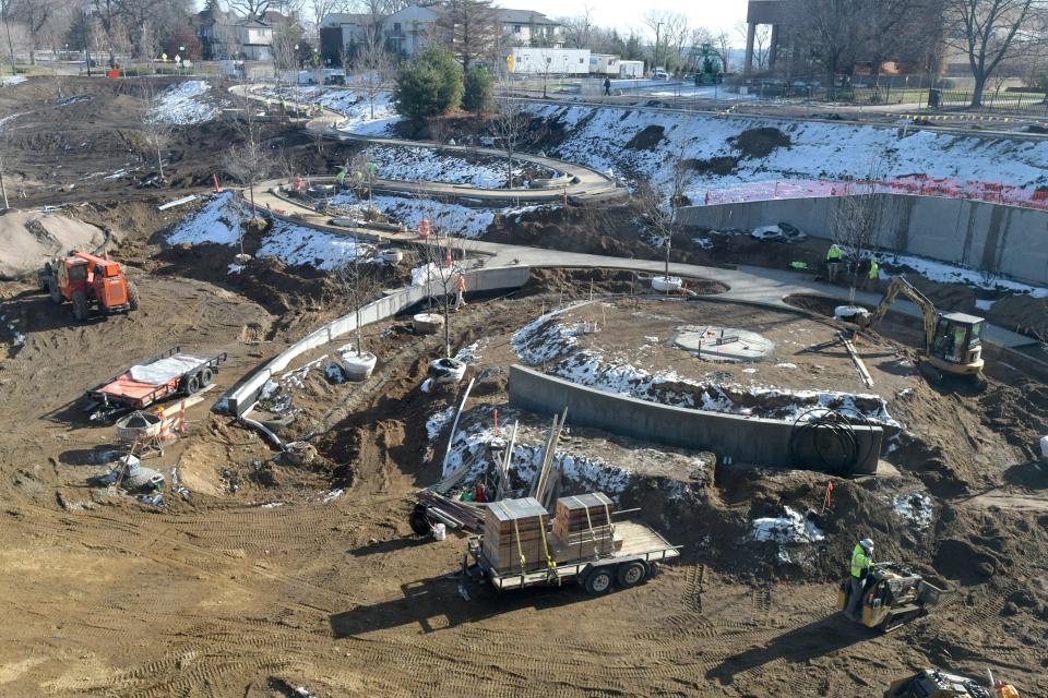 A healing garden behind the OSF HealthCare Cancer Institute will have themed "rooms" where patients can wander.