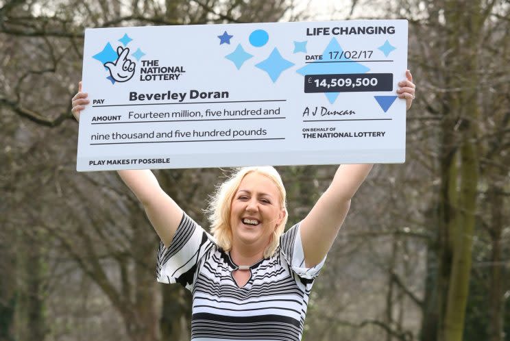 Ms Doran won the Euromillions jackpot on Friday and immediately cancelled her benefits (credit: SWNS)