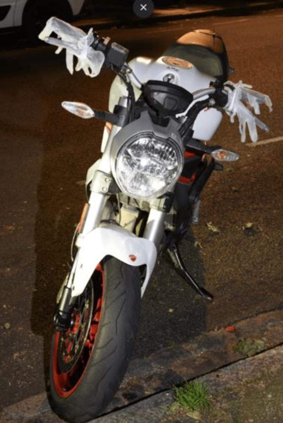 The stolen motorbike used in the attack was later found dumped at Colvestone Crescent (Met Police)