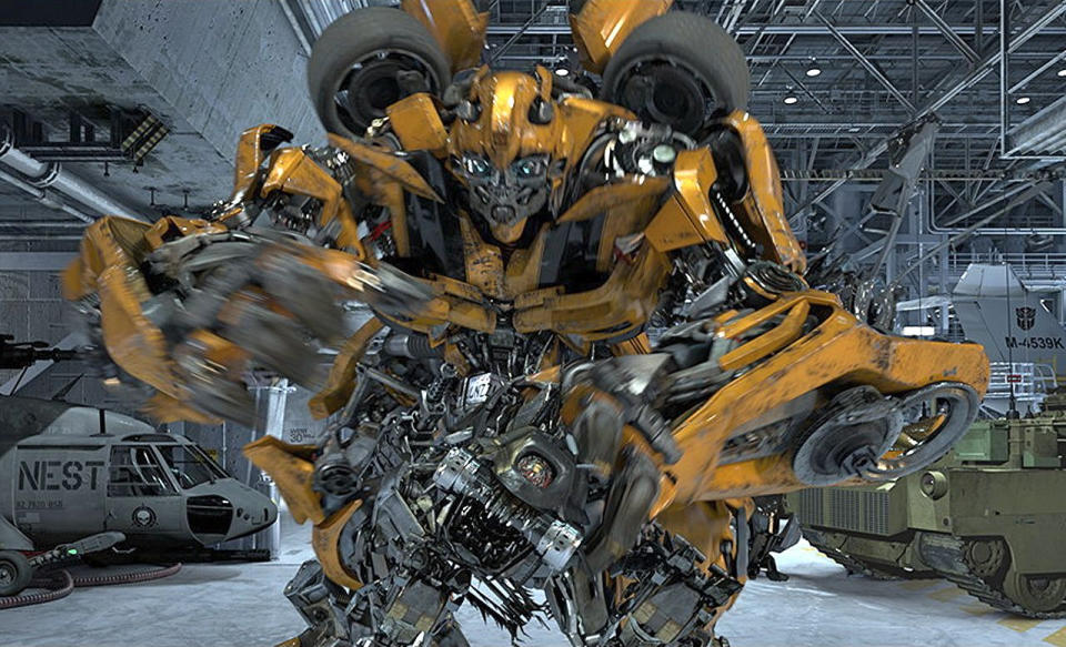 In this undated image released by Universal Studios Hollywood, the character Bumblebee is displayed from the "Transformers the Ride: 3D," attraction at Universal Studios Hollywood in Los Angeles. Debuting May 25 at Universal Studios Hollywood, the ride, based on the film franchise, offers motion-simulator vehicles and 3D high definition video. (AP Photo/Universal Studios Hollywood)