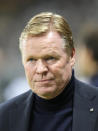 Netherlands' head coach Ronald Koeman concentrates prior the start of the international friendly soccer match between Germany and Netherlands at the Deutsche Bank Park in Frankfurt, Germany on Tuesday, March 26, 2024. (AP Photo/Martin Meissner)