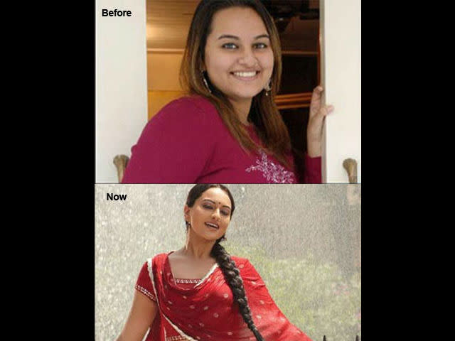 <p><b>4. Sonakshi Sinha </b> </p> <p> Well, On Number 3, we have the darling Joker, Oops! daughter of Shaturghan Sinha. These Mast Mast Nain of Sonakshi once had oodles of fat beneath them. But to become Salman’s "Rajjo" Sonakshi reduced 30 kilos to get her svelte figure for Dabaang.</p>