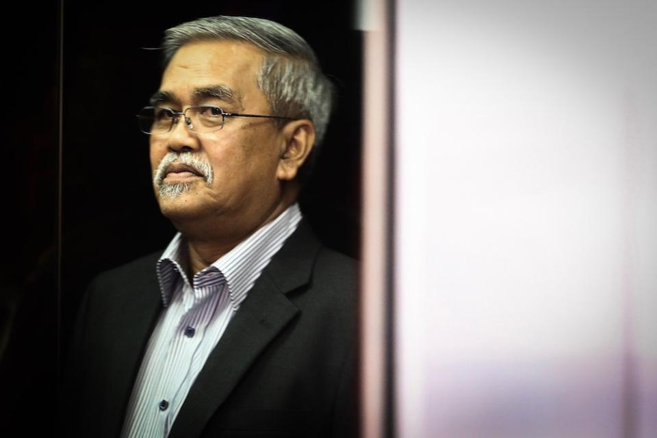 Batu Kawan Umno division chief, Datuk Mohd Noor Ahmad, is seen at the Kuala Lumpur Courts Complex August 29, 2019, during the 1MDB trial. — Picture by Hari Anggara