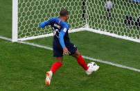 <p>Tap in: Kylian Mbappe scores France’s first goal. (REUTERS) </p>