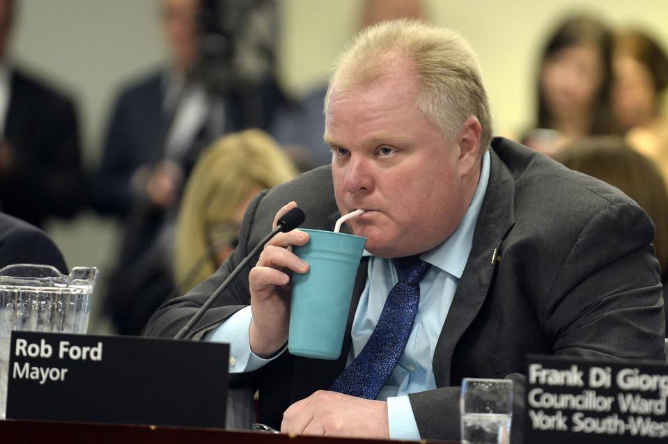 Toronto Mayor Rob Ford attends an executive committee meeting in Toronto, in this December 5, 2013, file photo. Ford, who won global ridicule last year after admitting to having used crack cocaine, registered on January 2, 2014, for the October mayoral election, saying he was the best mayor Canada's largest city has ever had and would be re-elected. REUTERS/Aaron Harris/Files (CANADA - Tags: POLITICS)