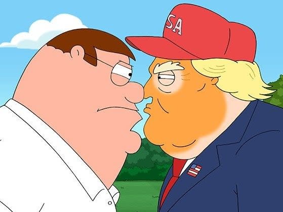 Peter Griffin and Donald Trump came face-to-face in the latest episode of 'Family Guy': Fox