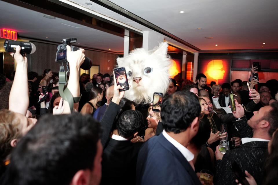 karl lagerfeld met gala after party