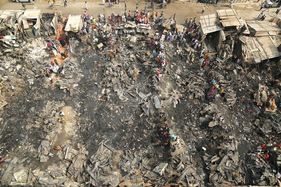 Fire at a slum in Dhaka