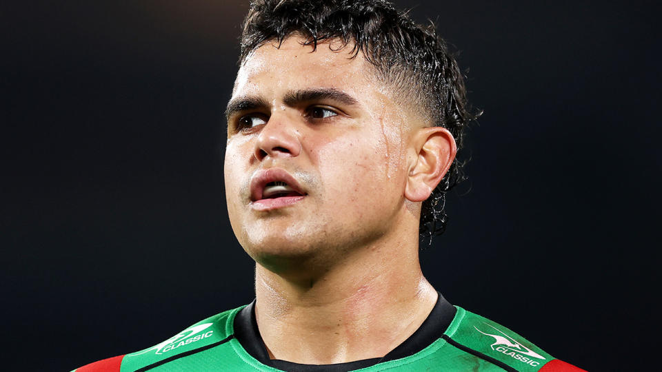 Latrell Mitchell, pictured here in action for South Sydney in the NRL preliminary final.