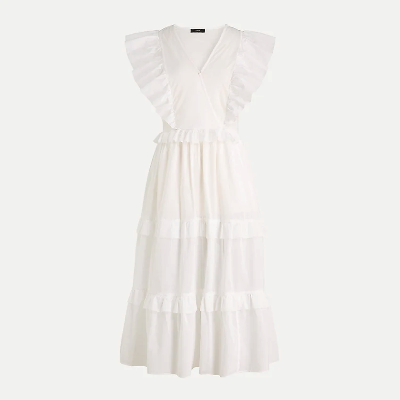 Ruffle-sleeve cotton voile dress. Image via J.Crew.