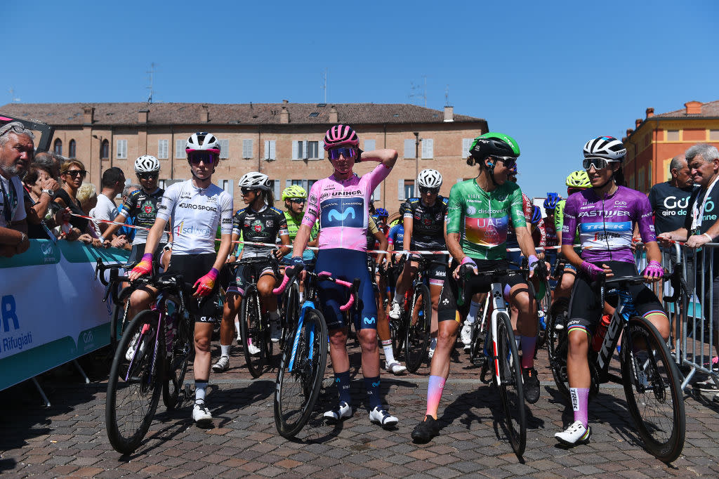  Riders wearing the special classification jerseys at the Giro d'Italia Donne 2022 