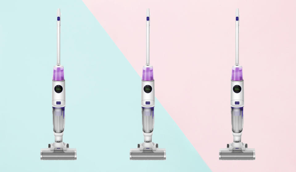 Three stick mop vacuums side-by-side