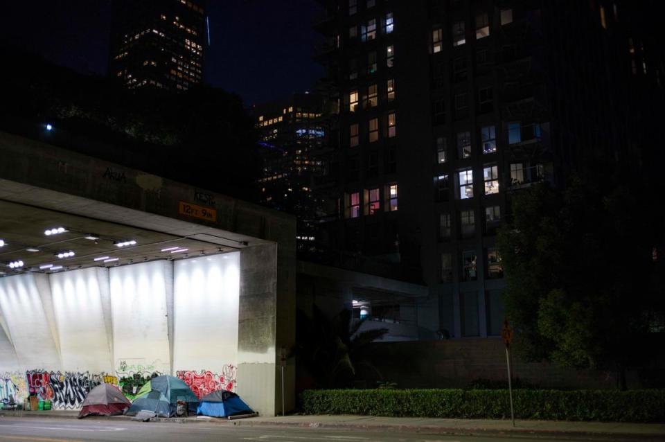 Los Angeles had a population of more than 46,000 unhoused people as of the latest citywide count (Copyright 2023 The Associated Press. All rights reserved)