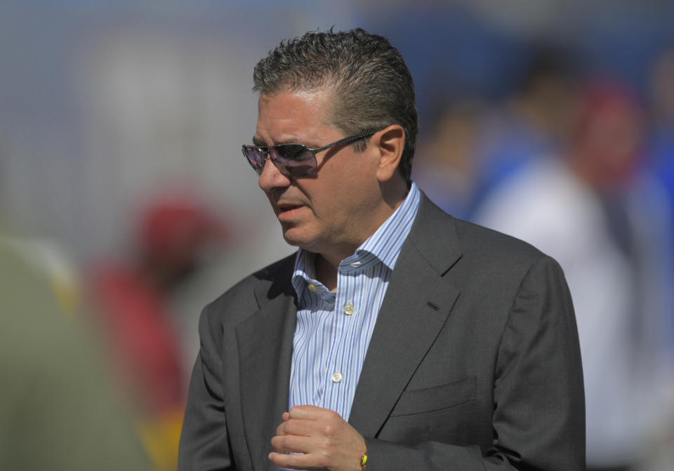 EAST RUTHERFORD, NJ - SEPTEMBER 29: Redskins owner Dan Snyder before a game between the New York Giants and the Washington Redskins in East Rutherford, NJ on September 29, 2019 . (Photo by John McDonnell/The Washington Post via Getty Images)